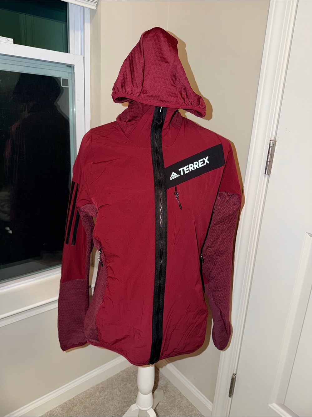 adidas Techrock TERREX Men's Burgundy Hooded Performance Jacket
